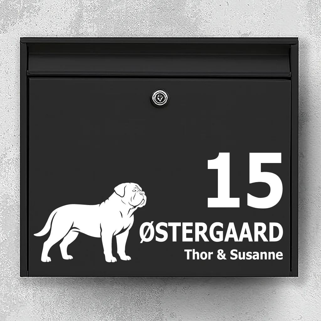 Mailbox sticker with Dogue de Bordeaux