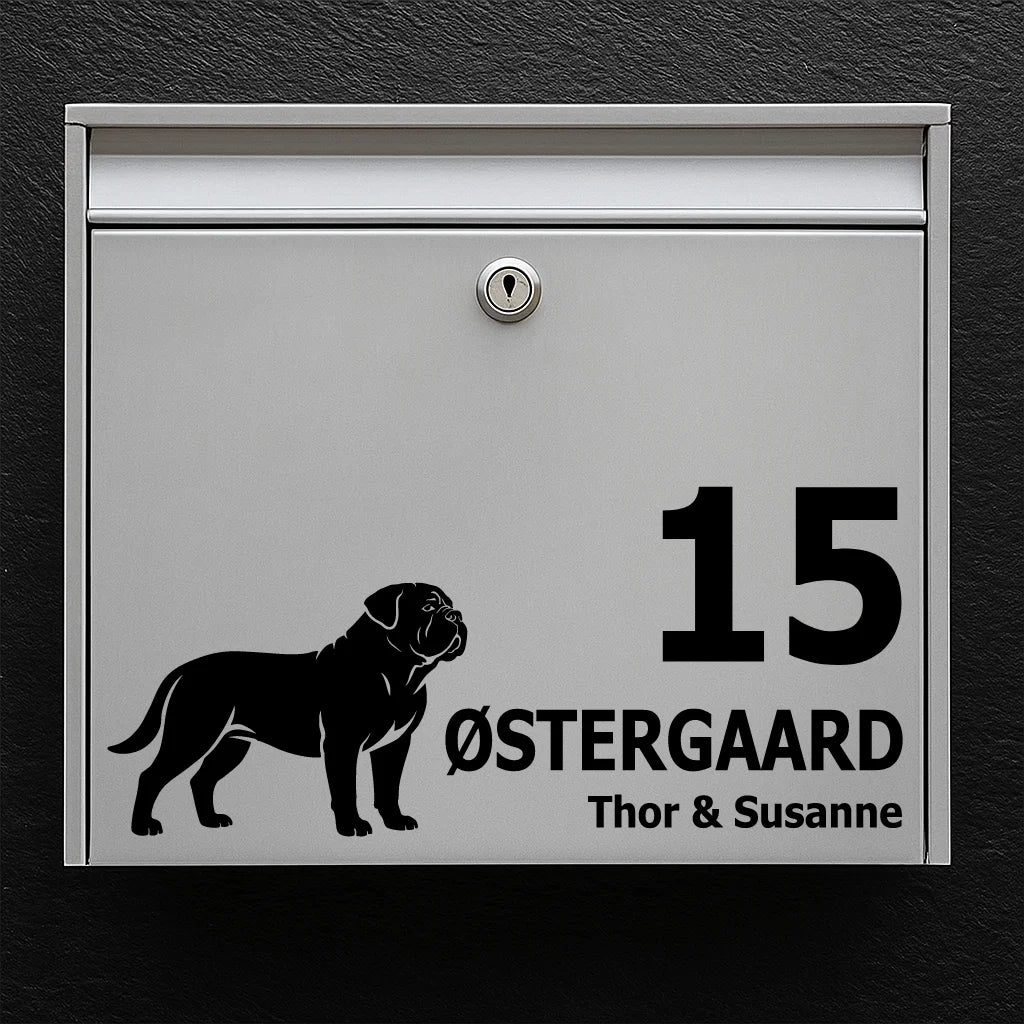 Mailbox sticker with Dogue de Bordeaux