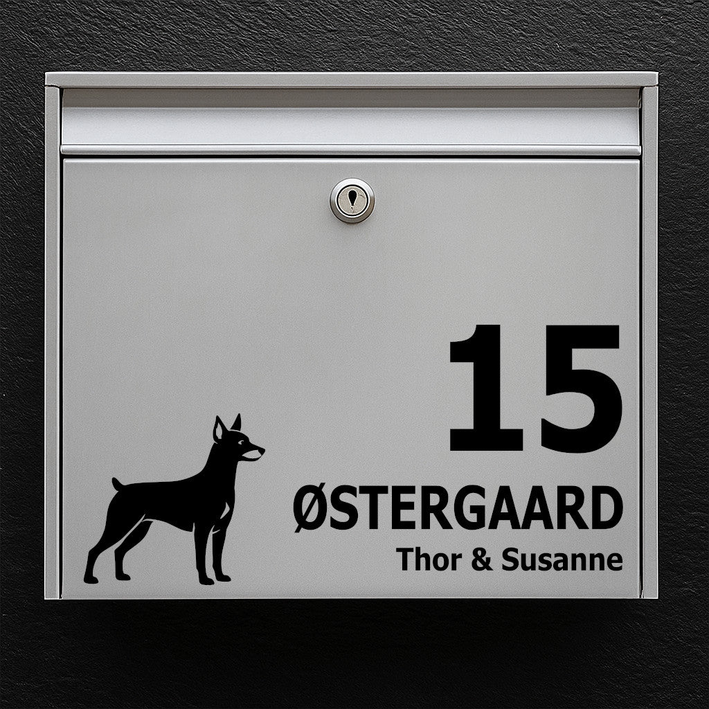 Mailbox sticker with Miniature Pinscher