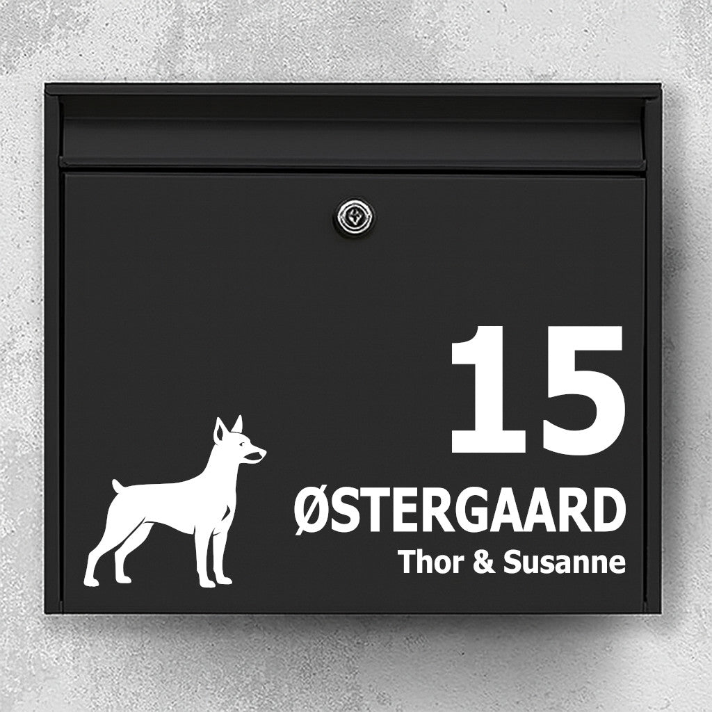 Mailbox sticker with Miniature Pinscher