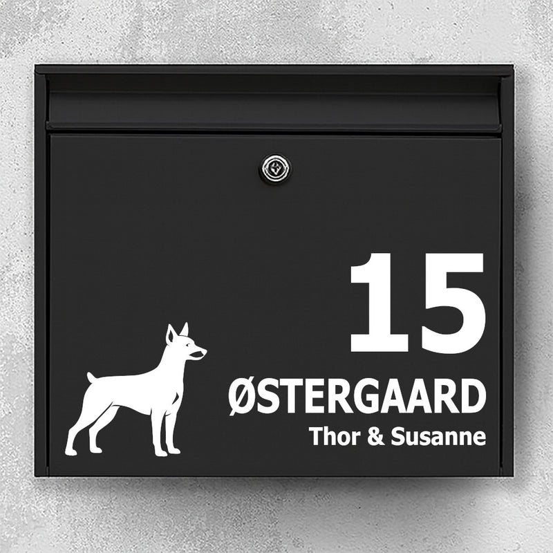 Mailbox sticker with Miniature Pinscher