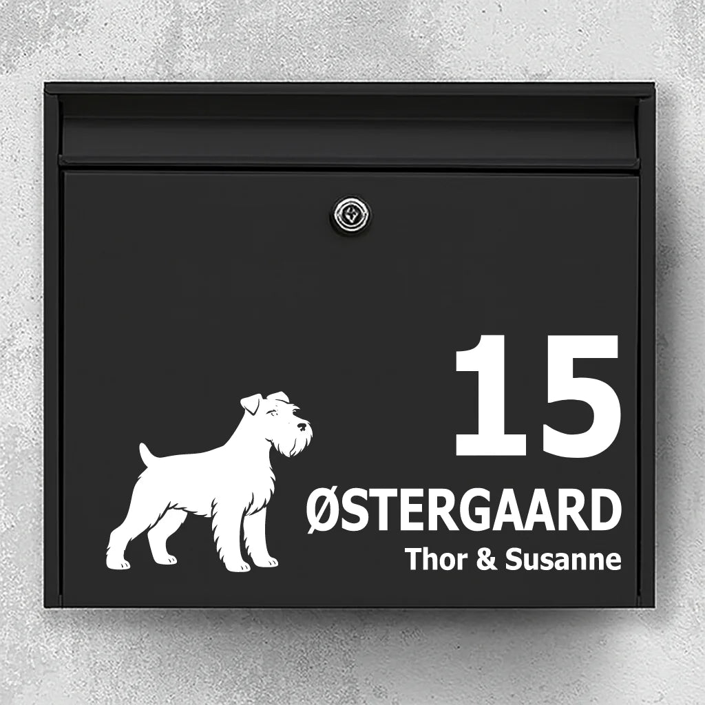 Mailbox sticker with Miniature Schnauzer