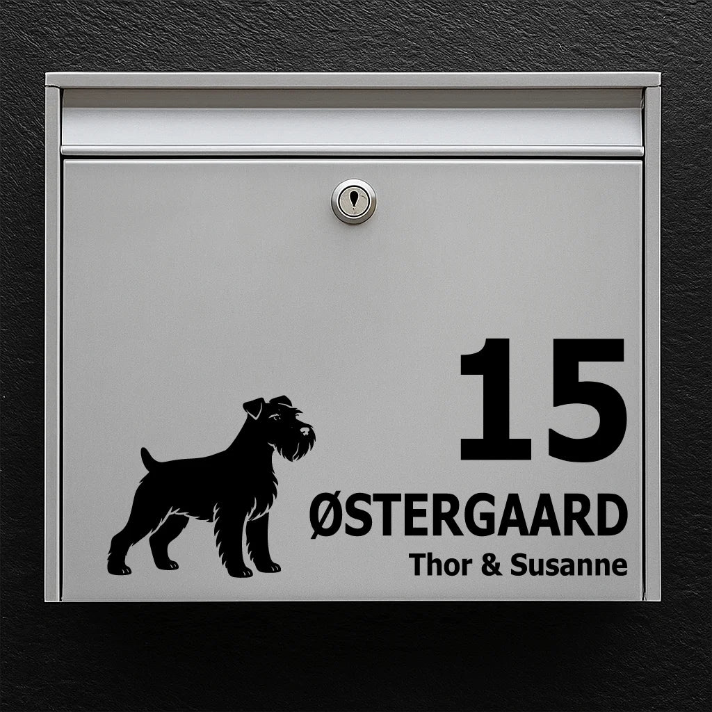 Mailbox sticker with Miniature Schnauzer