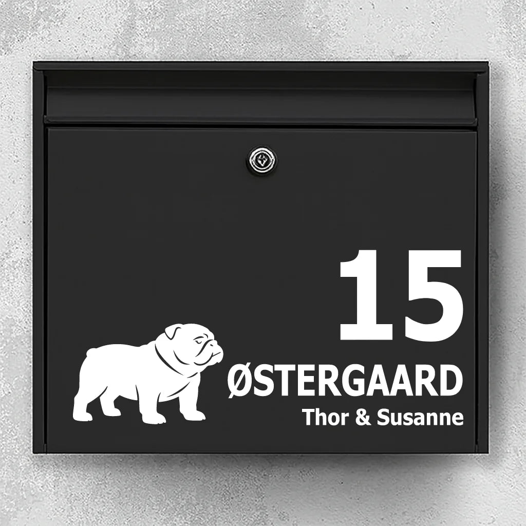 Mailbox sticker with English Bulldog