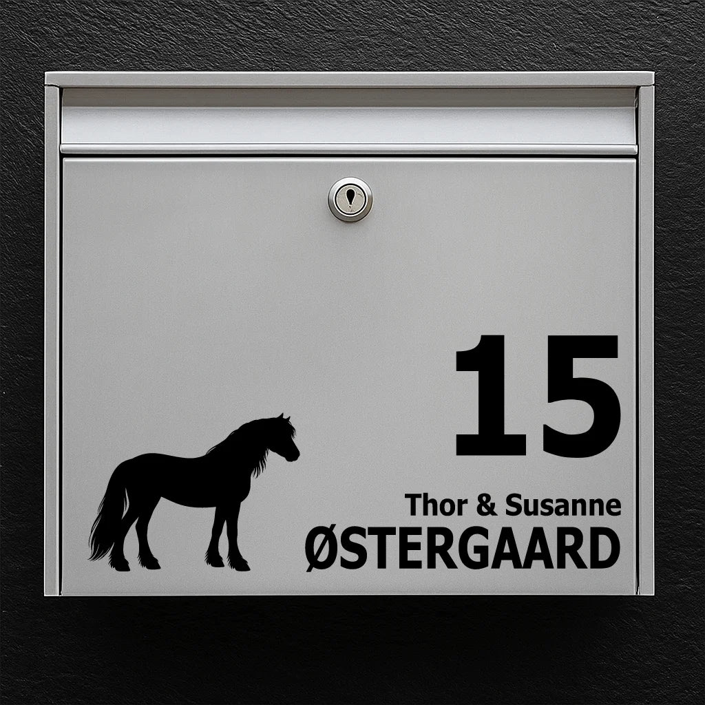 Mailbox sticker with Fell Pony
