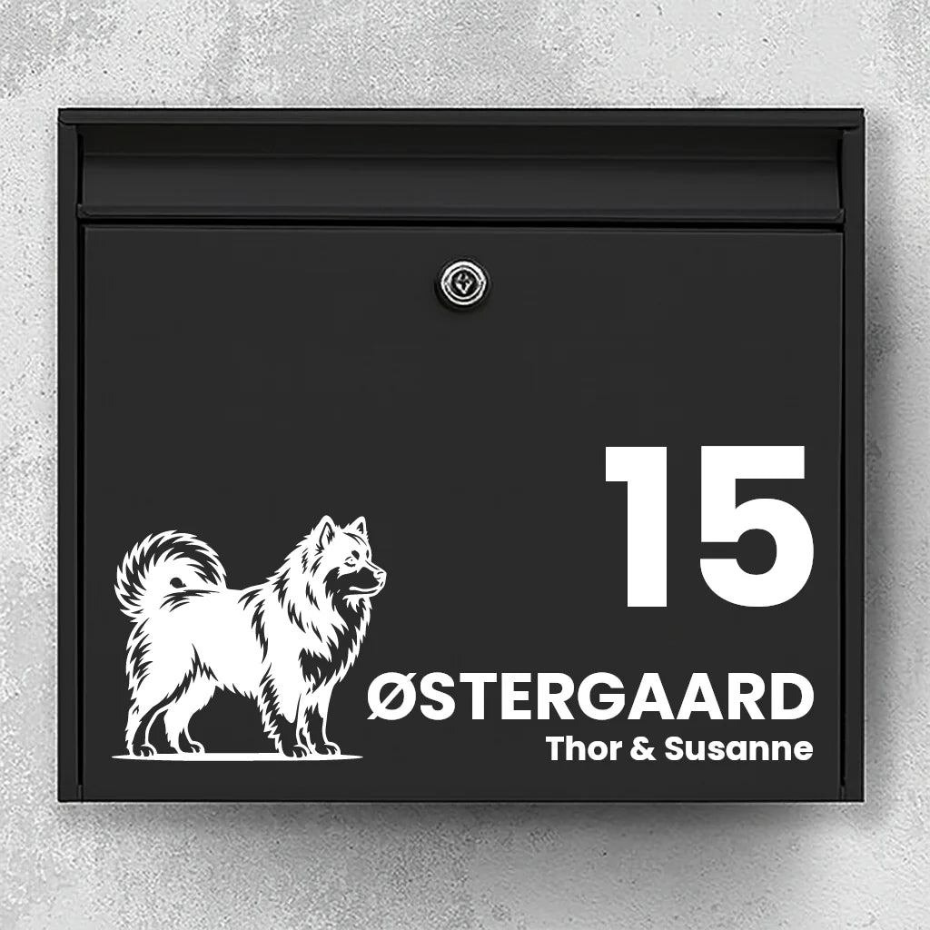 Mailbox sticker with Finnish Lapphund