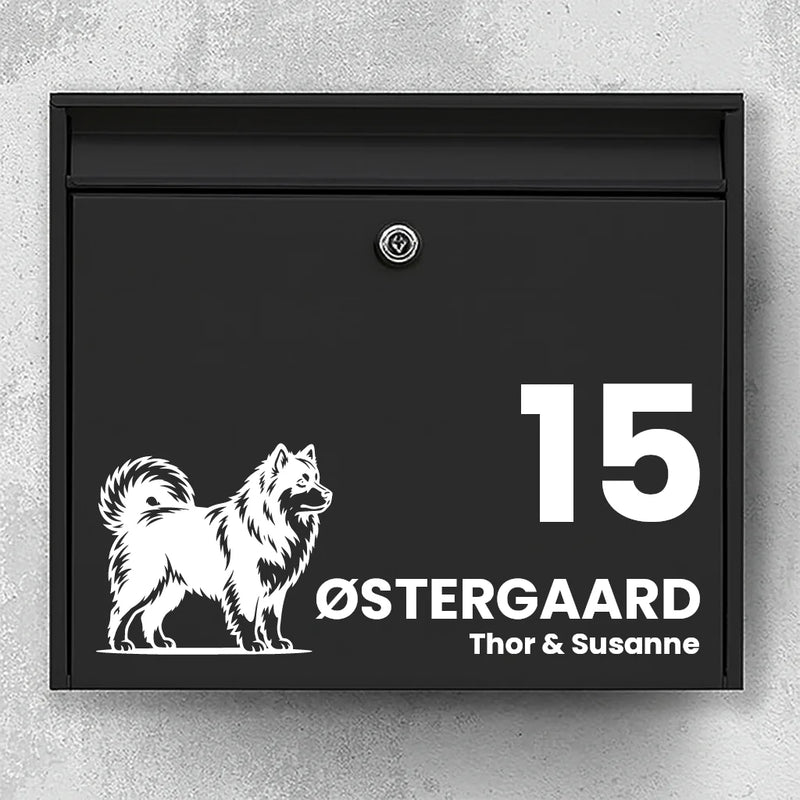 Mailbox sticker with Finnish Lapphund