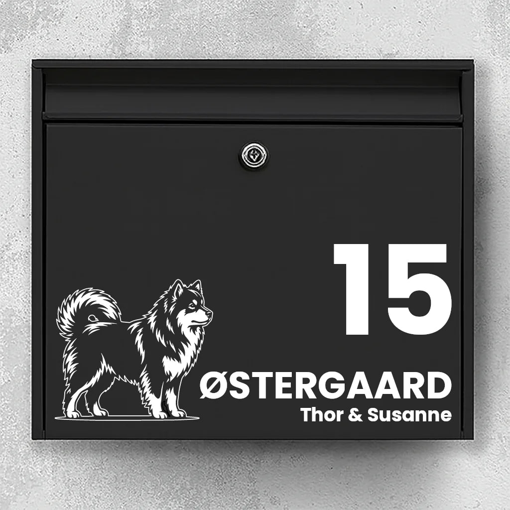 Mailbox sticker with Finnish Lapphund