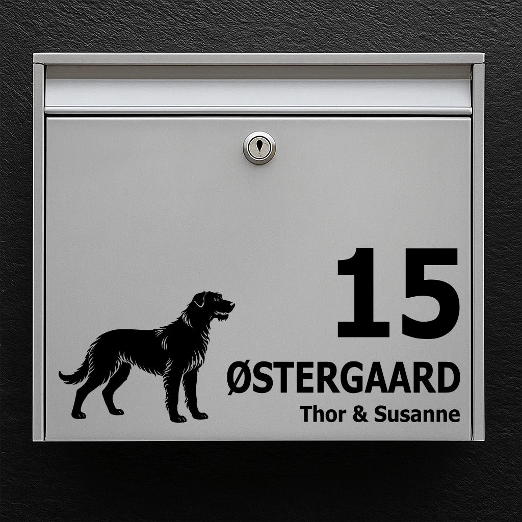 Mailbox sticker with Irish Wolfhound