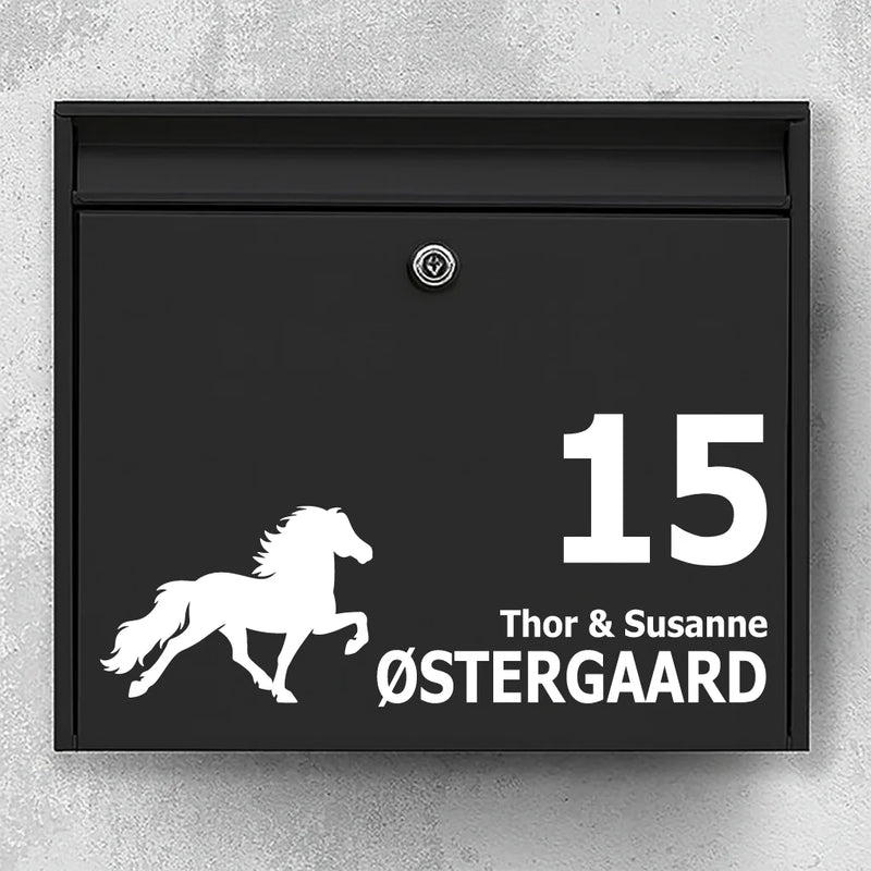 Mailbox sticker with Icelandic Horse (tölt)