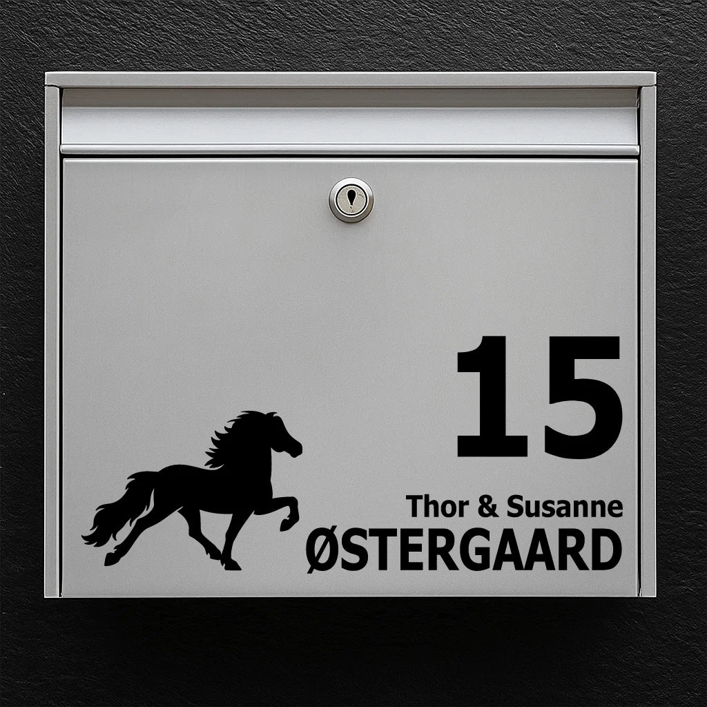 Mailbox sticker with Icelandic Horse (tölt)