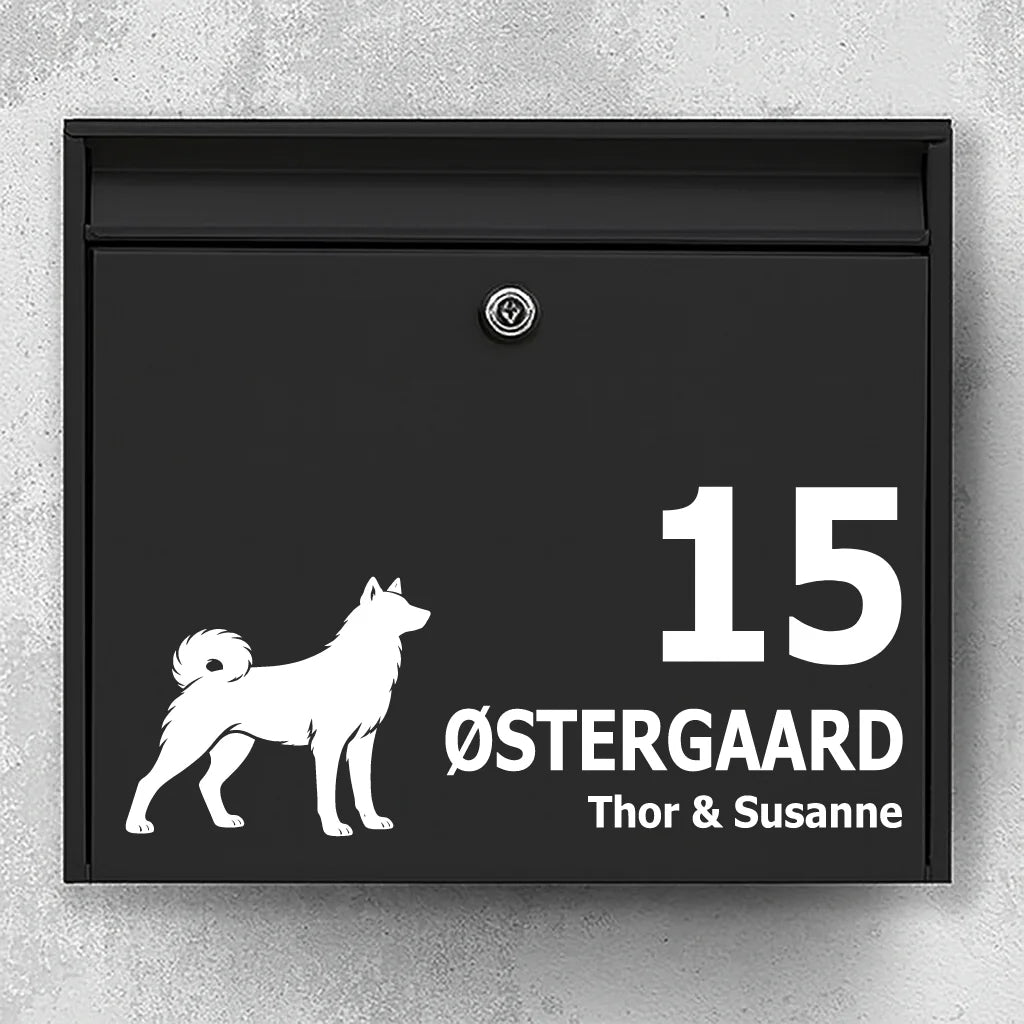 Mailbox sticker with Jämthund (Swedish Elkhound)