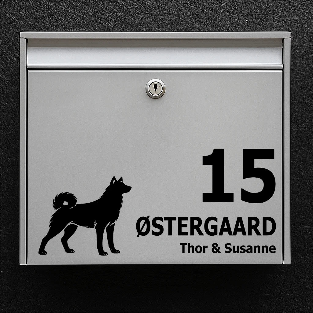 Mailbox sticker with Jämthund (Swedish Elkhound)