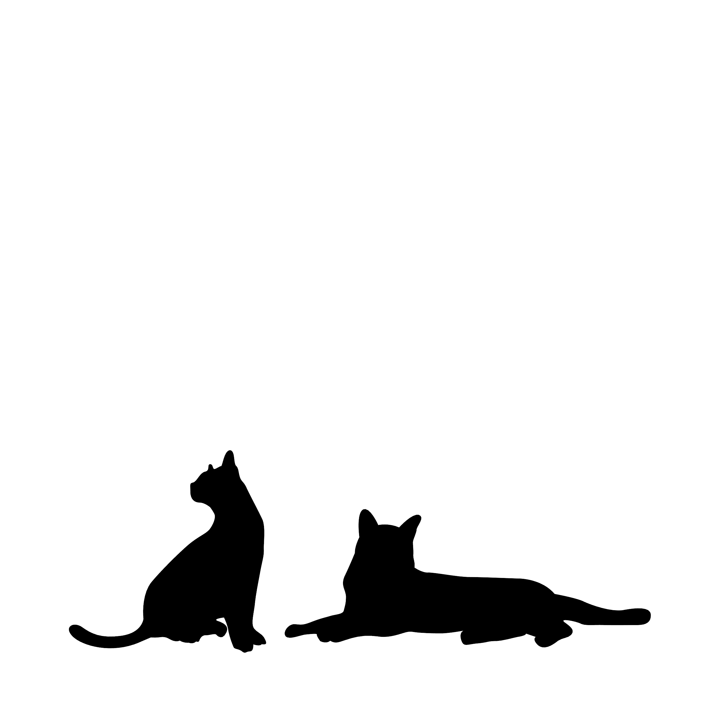 Cat – Single Motif Sticker (Two Cats)