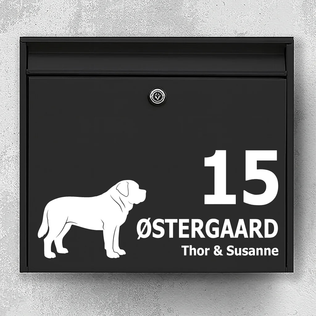 Mailbox sticker with Short-Haired Saint Bernard