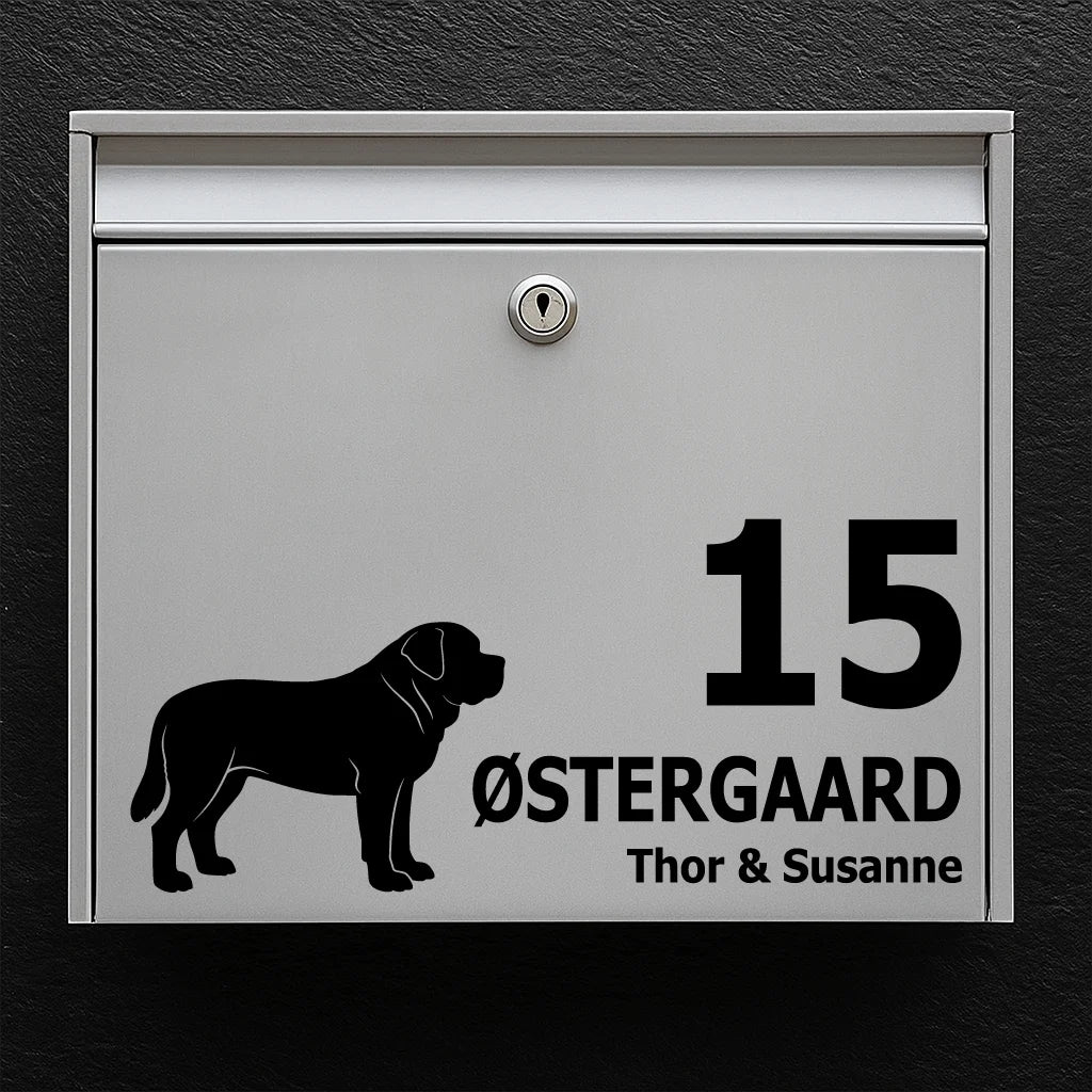 Mailbox sticker with Short-Haired Saint Bernard