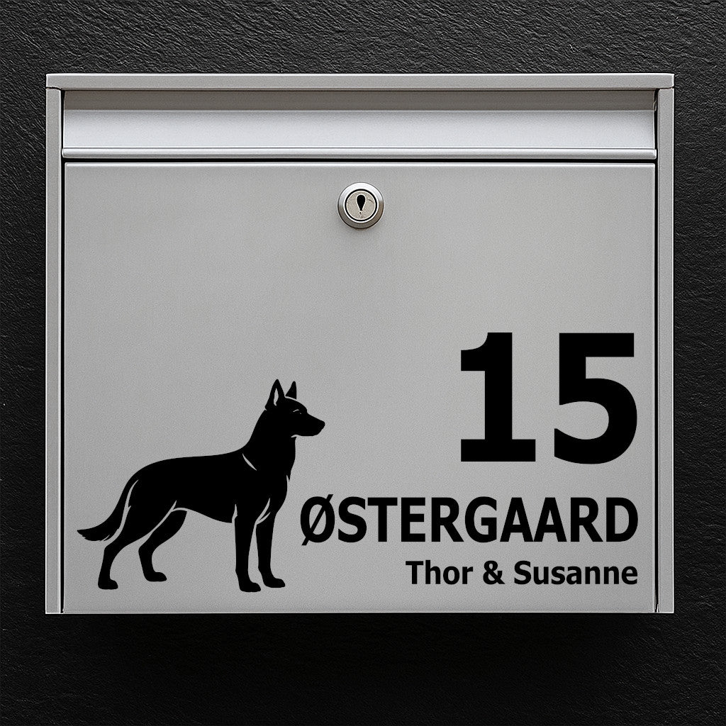 Mailbox sticker with Belgian Malinois