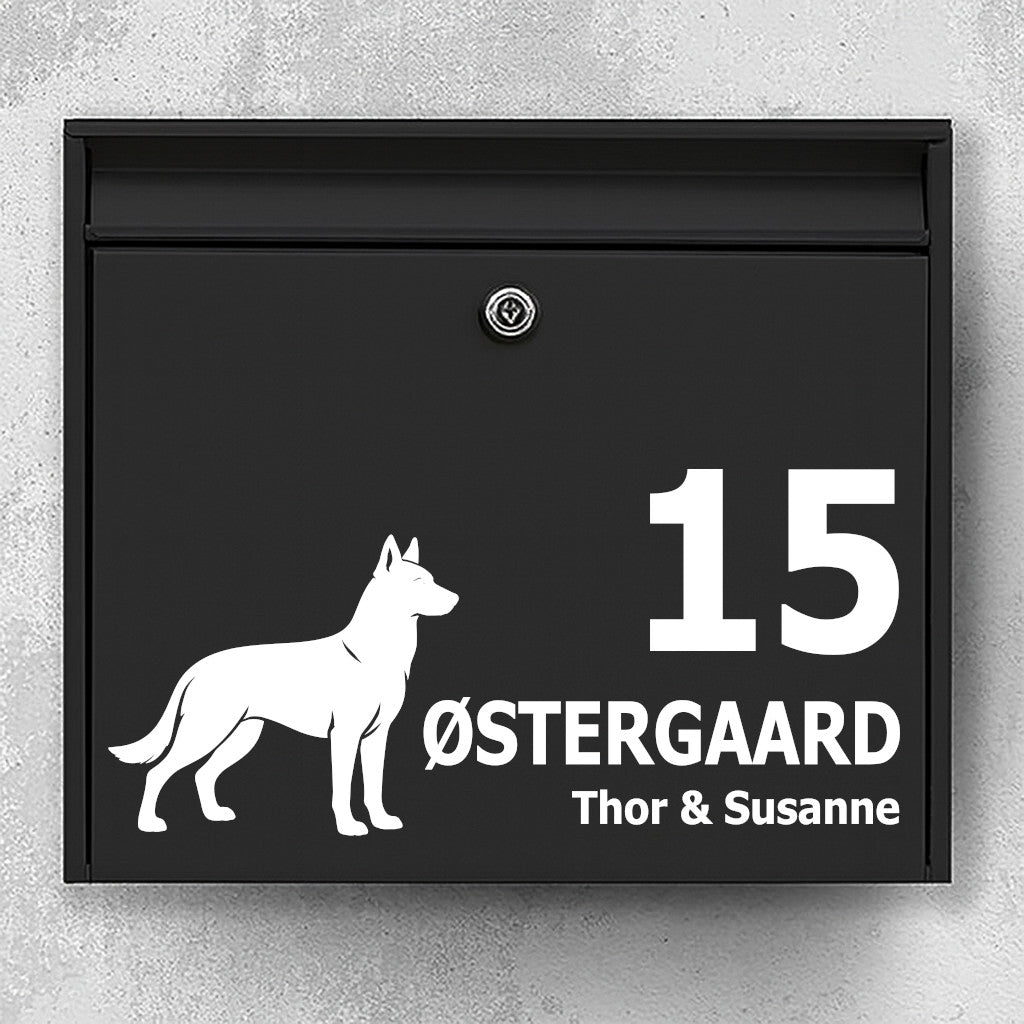 Mailbox sticker with Belgian Malinois