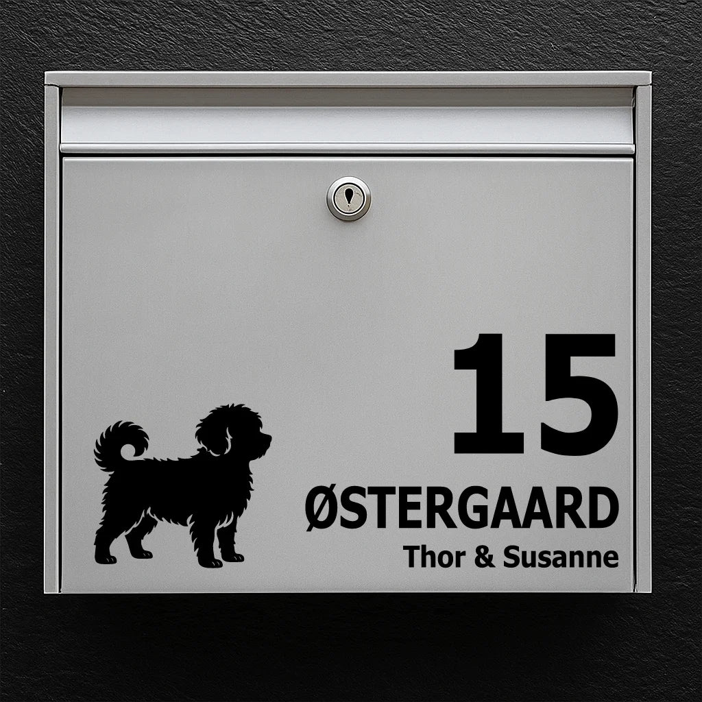 Mailbox sticker with maltipoo
