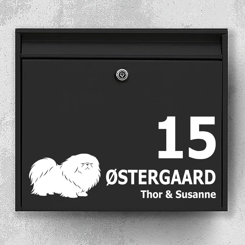 Mailbox sticker with Pekingese