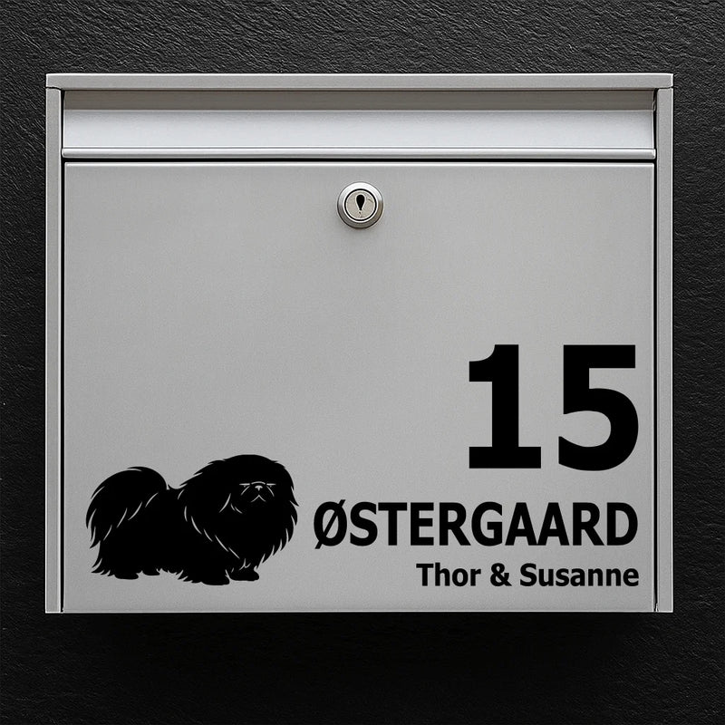 Mailbox sticker with Pekingese