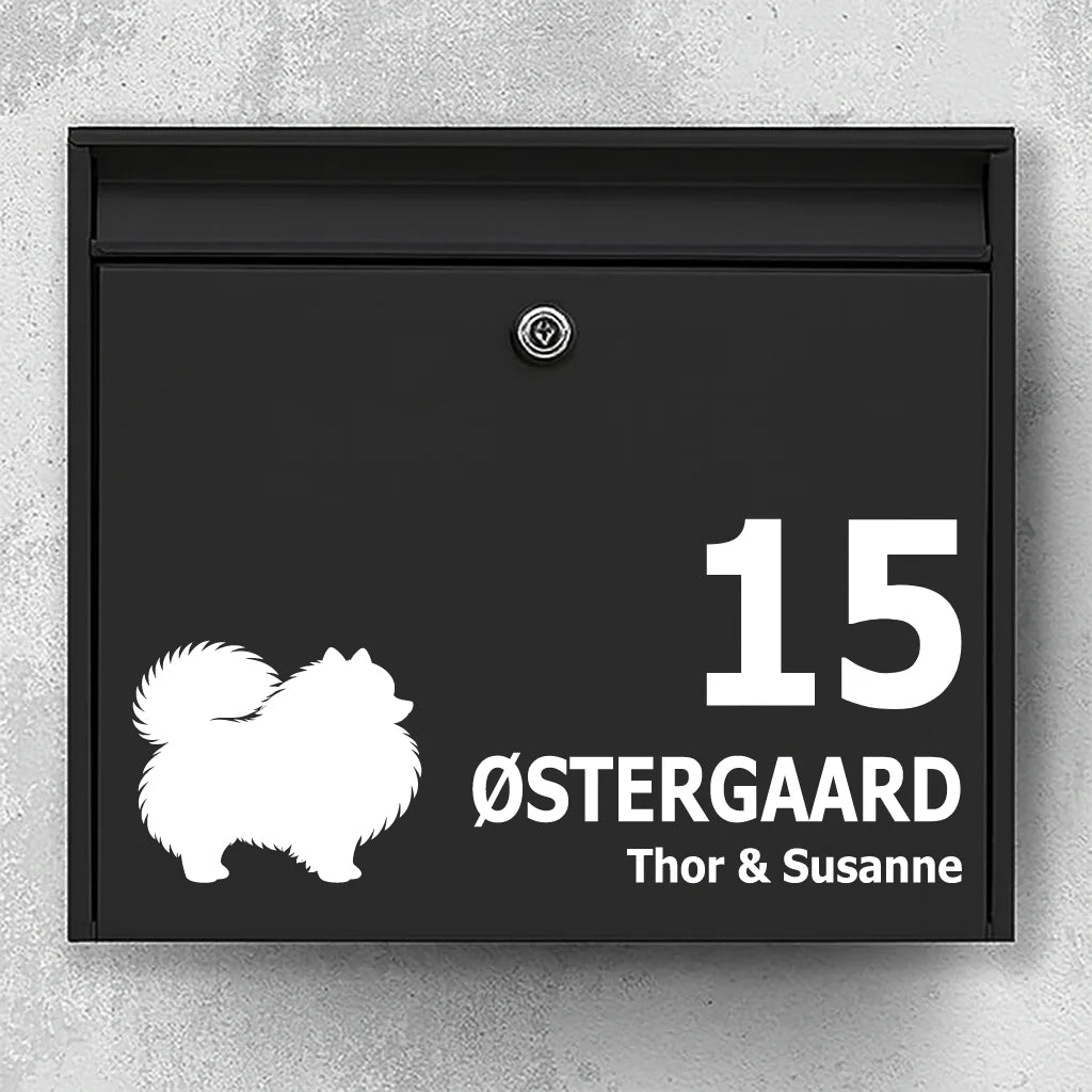 Mailbox sticker with Pomeranian