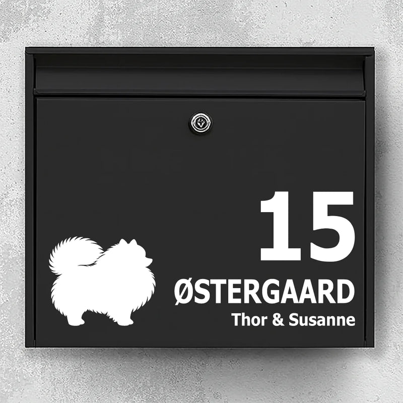 Mailbox sticker with Pomeranian