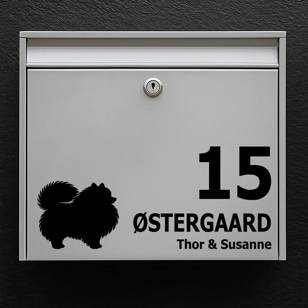 Mailbox sticker with Pomeranian