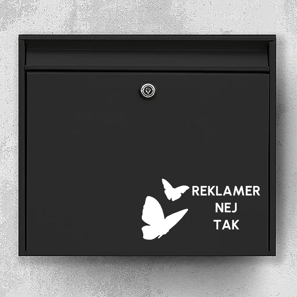 Mailbox sticker – “No advertising please” with butterflies