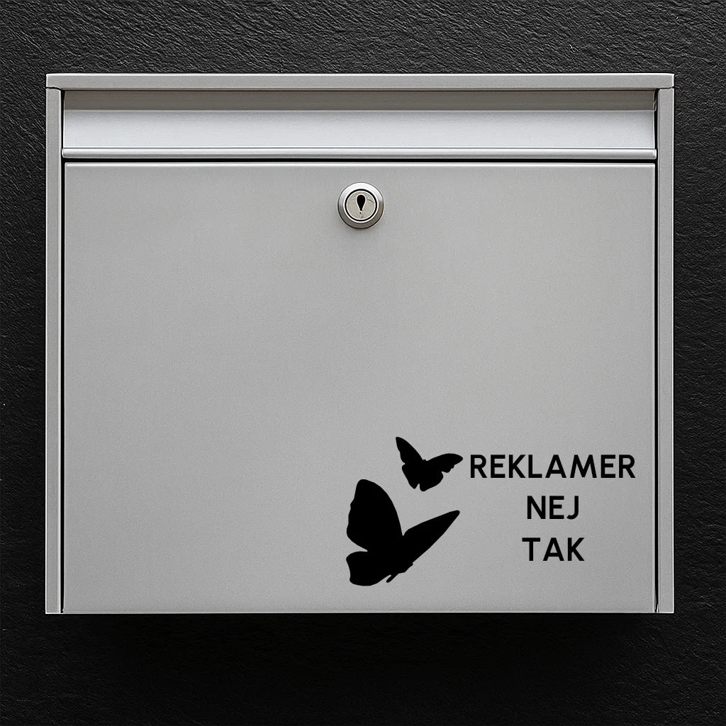 Mailbox sticker – “No advertising please” with butterflies