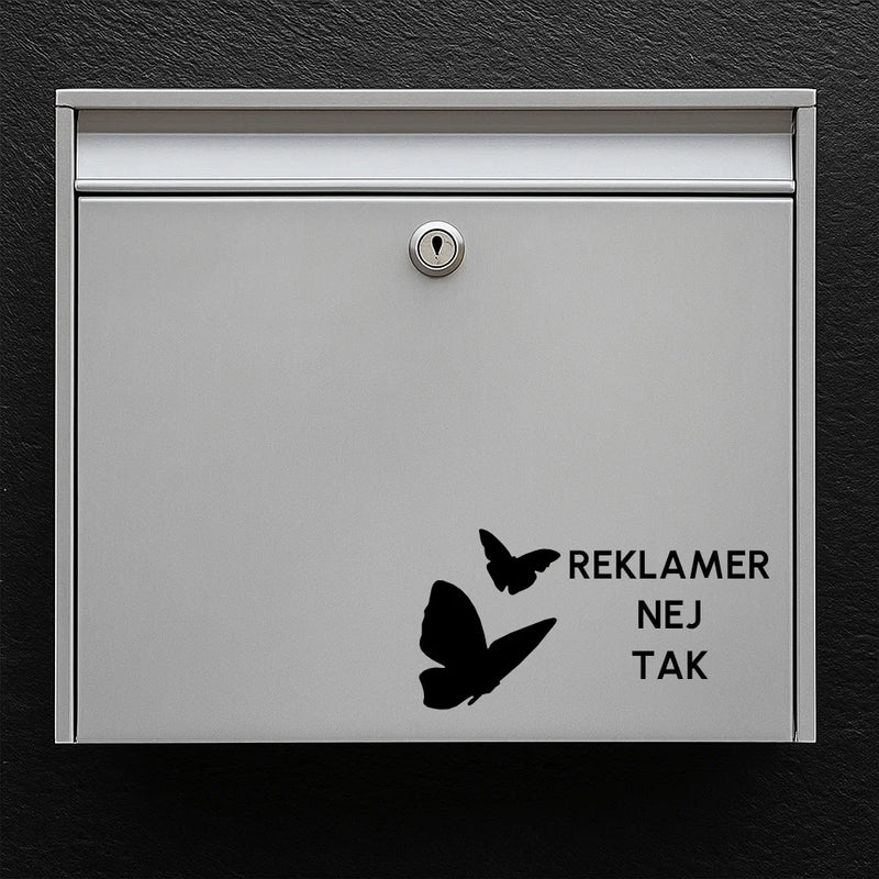 Mailbox sticker – “No advertising please” with butterflies