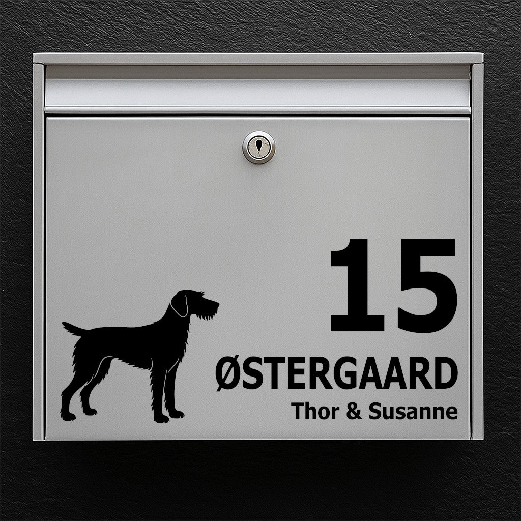 Mailbox sticker with German Wirehaired Pointer
