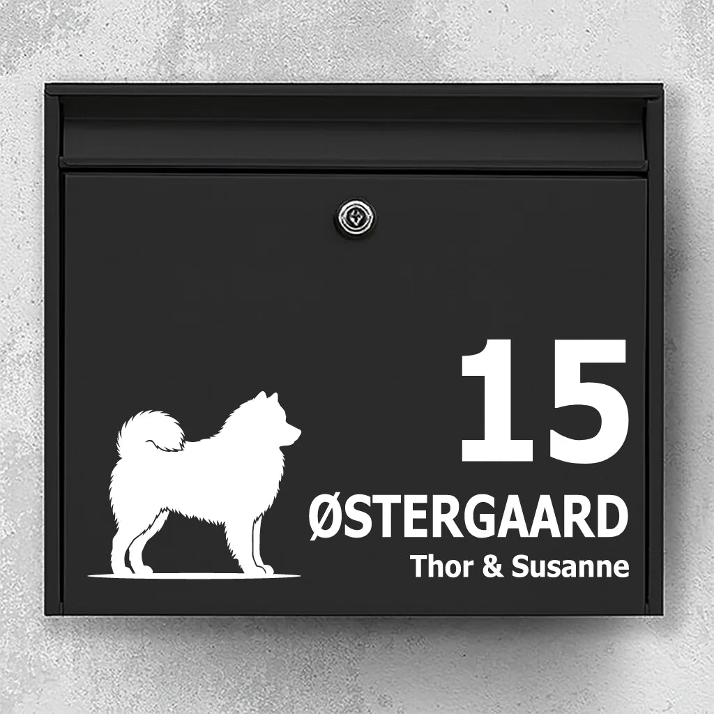 Mailbox sticker with Samoyed