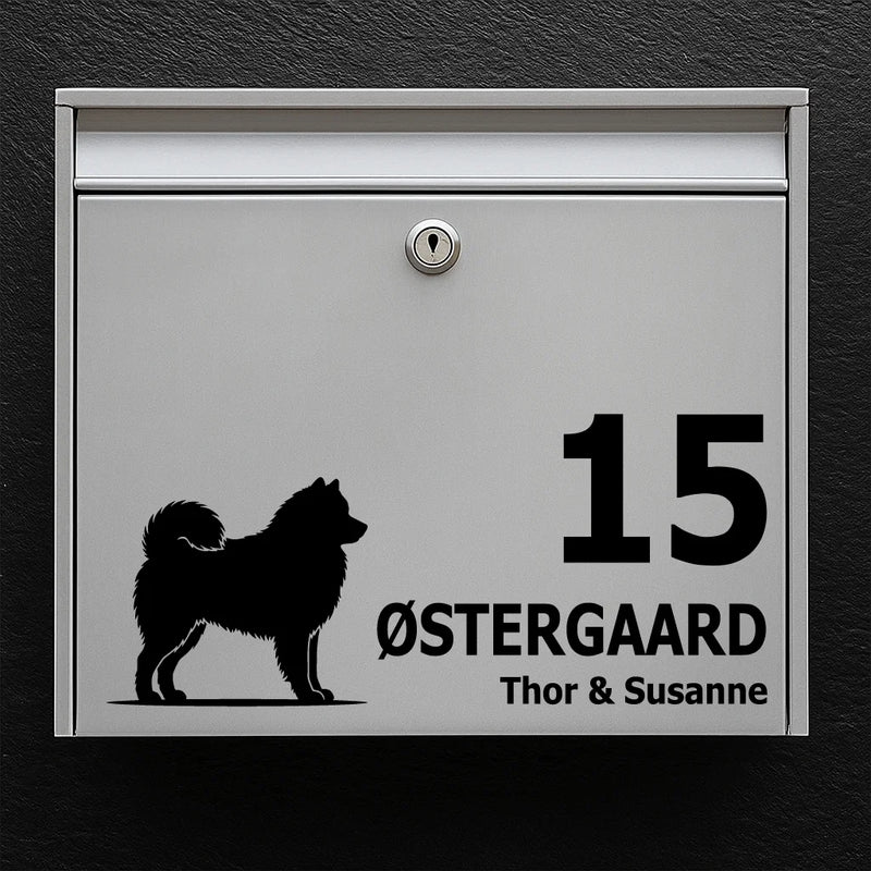 Mailbox sticker with Samoyed