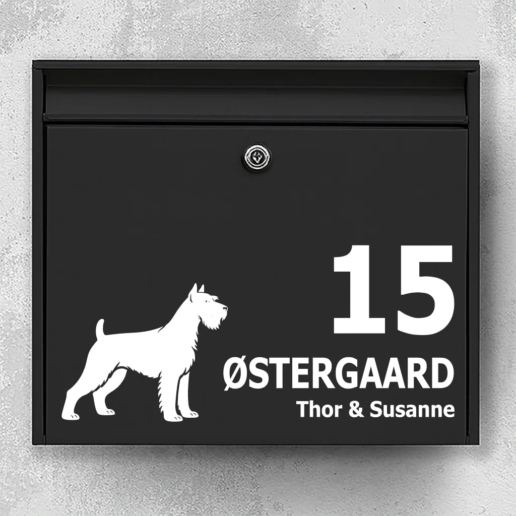 Mailbox sticker with Schnauzer 