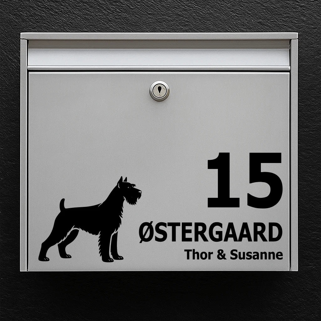 Mailbox sticker with Schnauzer 
