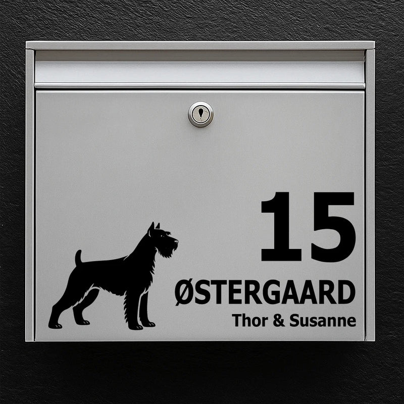 Mailbox sticker with Schnauzer 