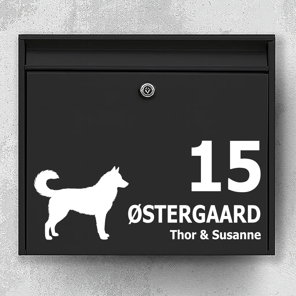 Mailbox sticker with Siberian Husky