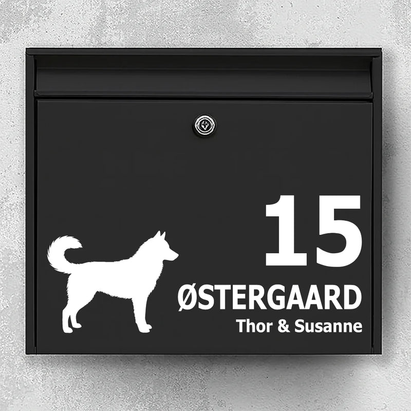 Mailbox sticker with Siberian Husky