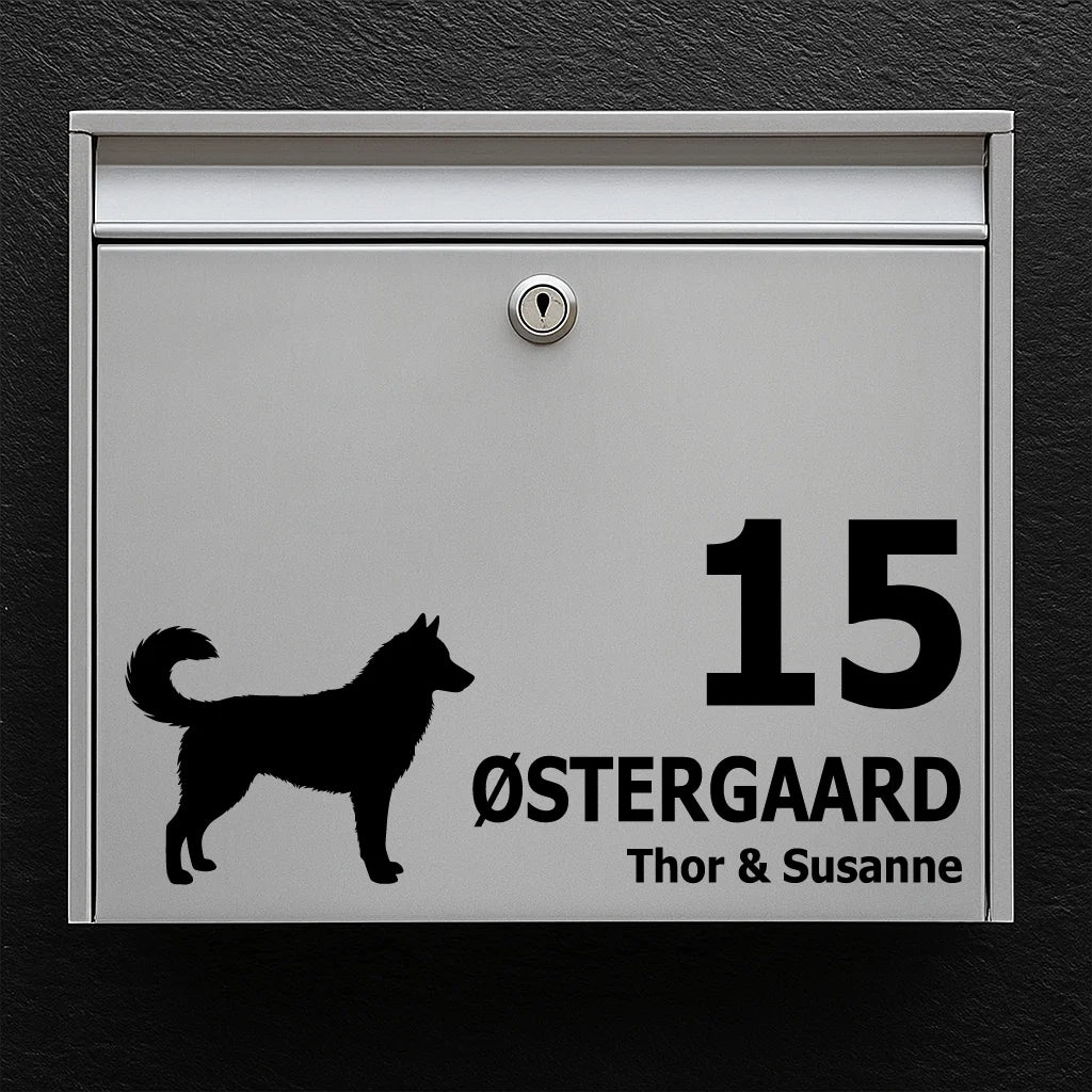 Mailbox sticker with Siberian Husky