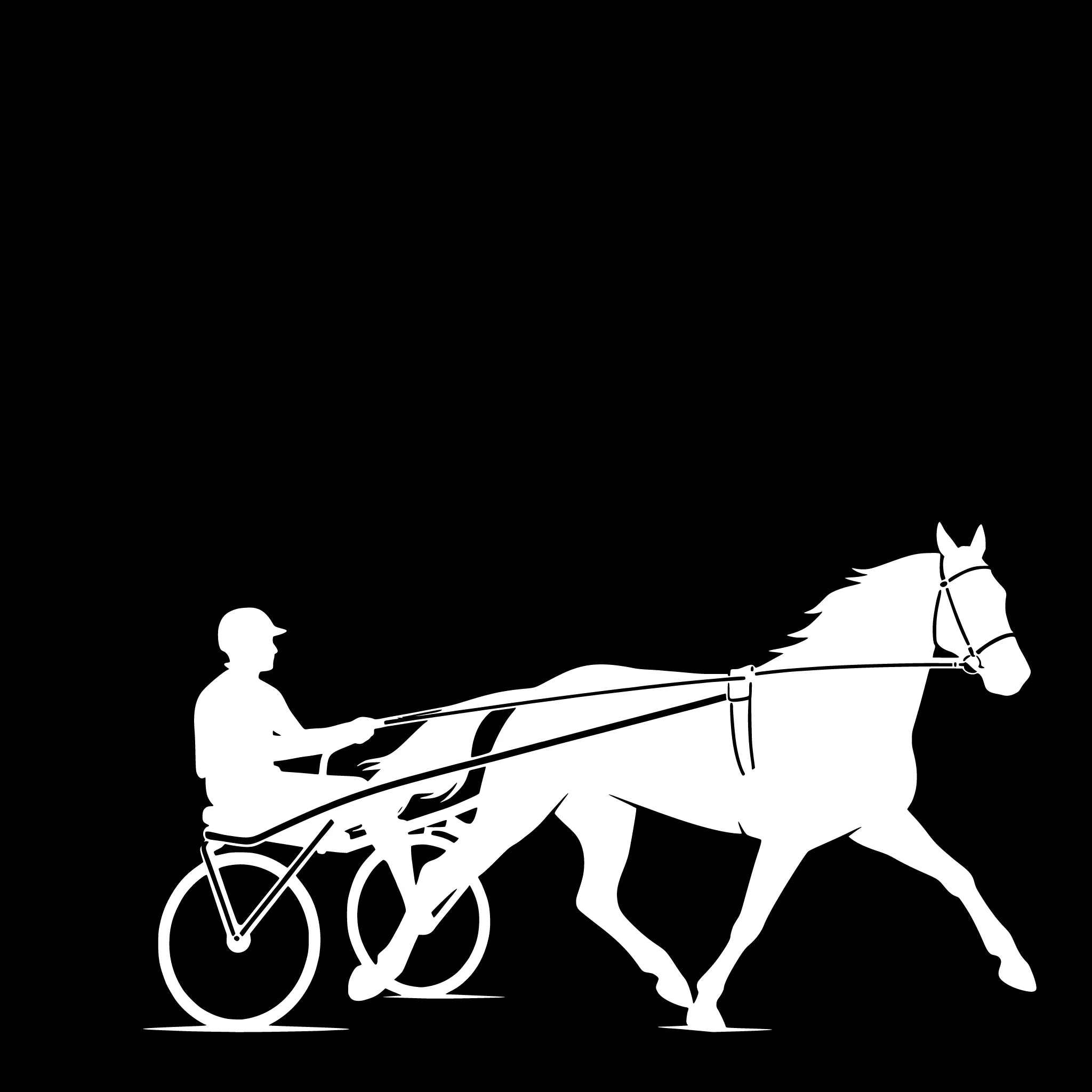 Trotting Horse with Sulky – Single Motif Sticker