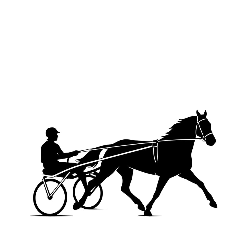 Trotting Horse with Sulky – Single Motif Sticker