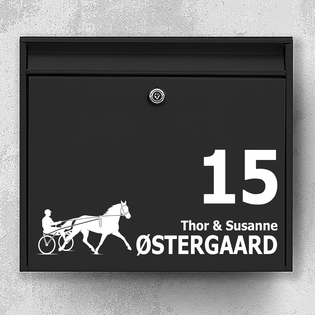 Mailbox sticker with Harness Racing Horse (with sulky)