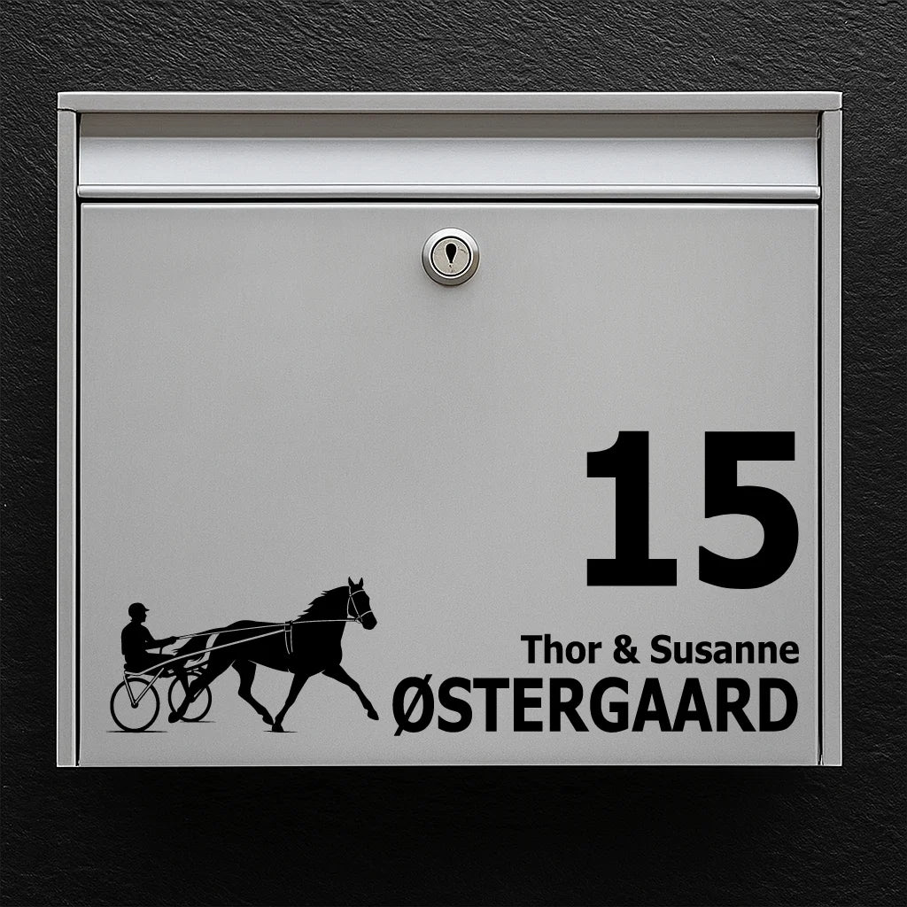 Mailbox sticker with Harness Racing Horse (with sulky)