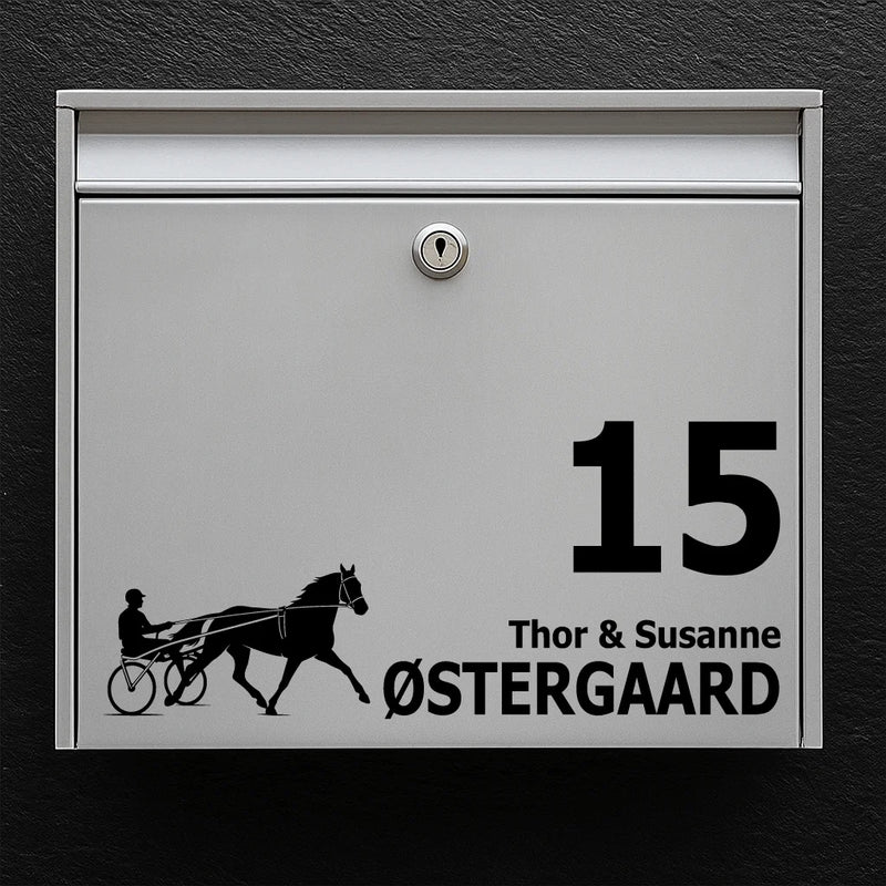 Mailbox sticker with Harness Racing Horse (with sulky)