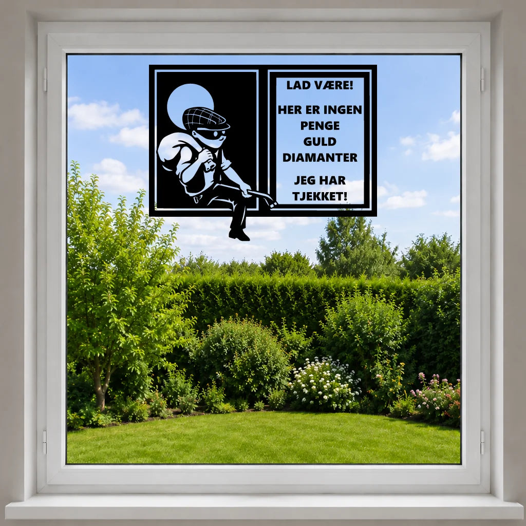 The Burglar – window sticker