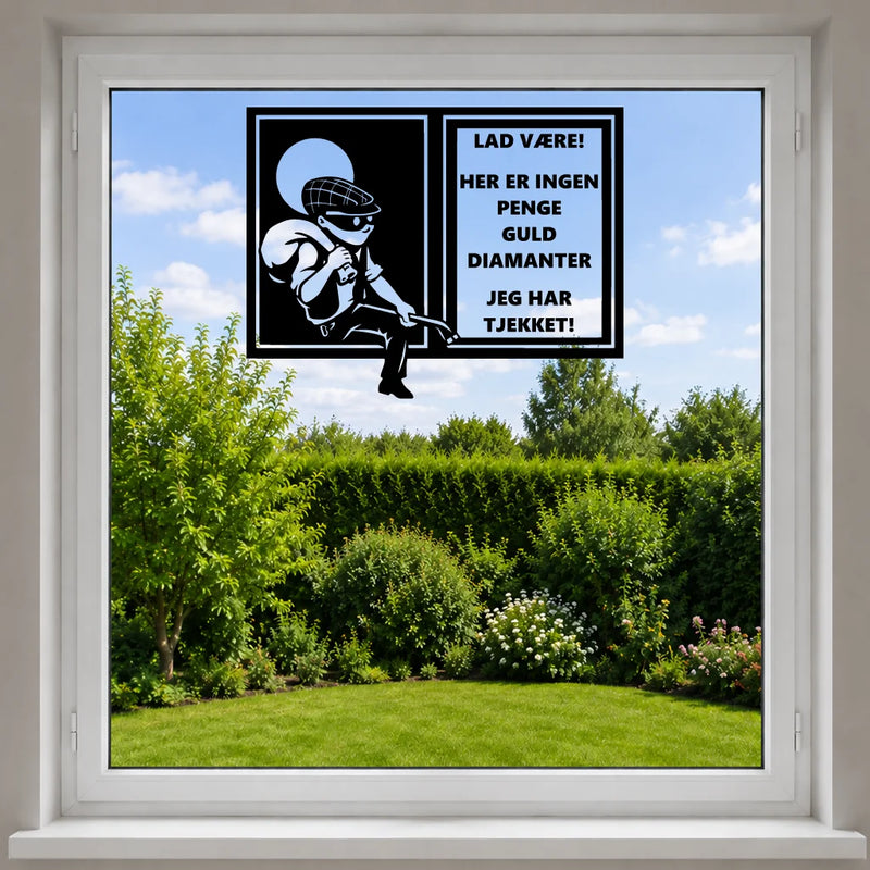 The Burglar – window sticker