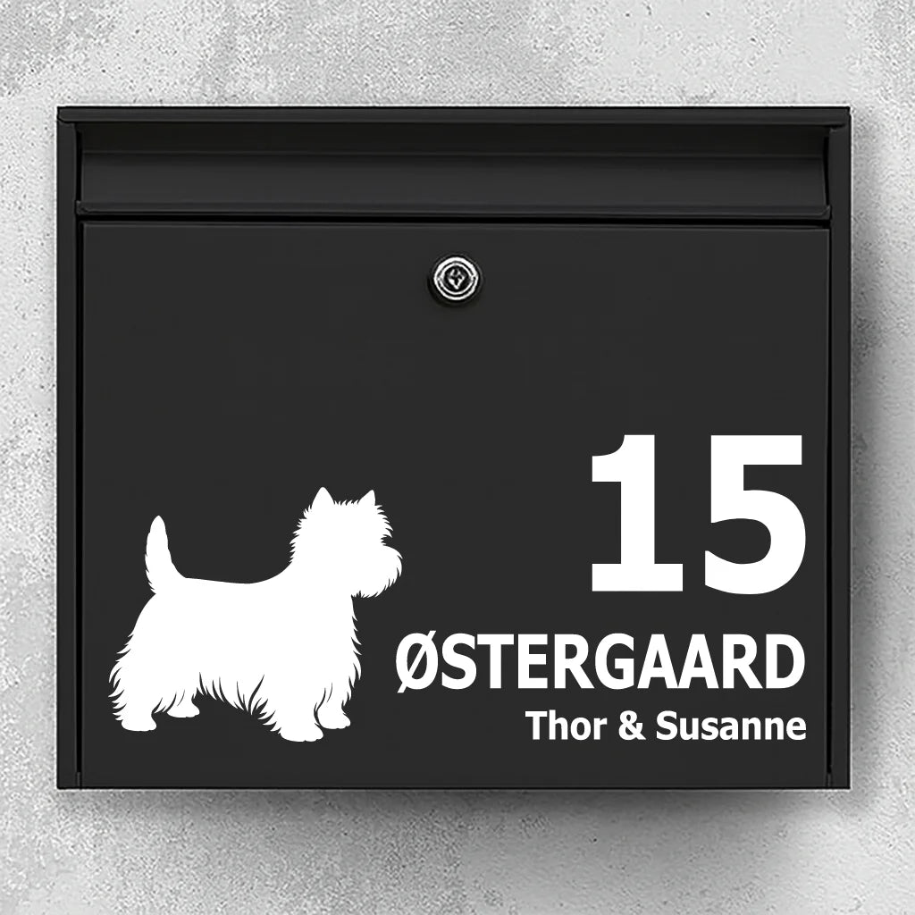 Mailbox sticker with West Highland Terrier (Westie)