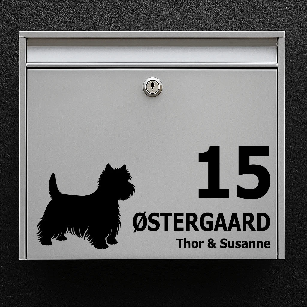 Mailbox sticker with West Highland Terrier (Westie)