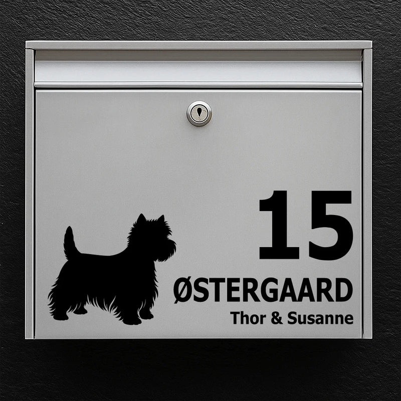 Mailbox sticker with West Highland Terrier (Westie)